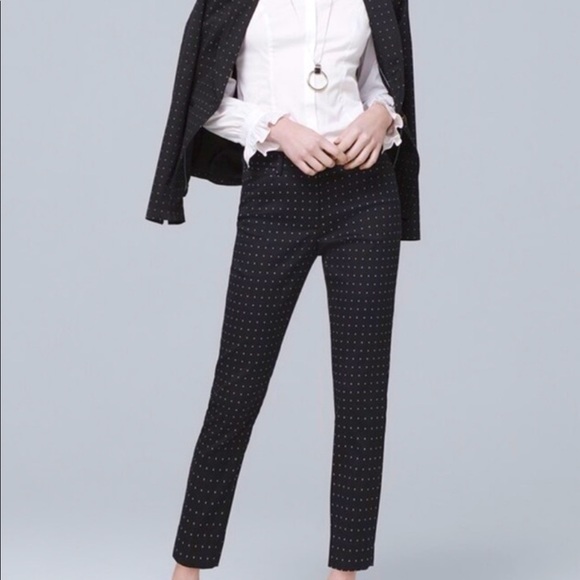 WHBM Comfort Stretch Diamond Dot Slim Ankle Pants | Sz 0L - Picture 12 of 12